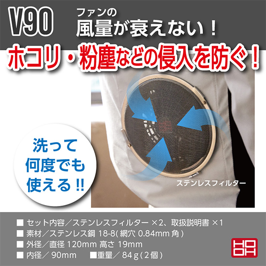 村上被服鳳皇 V90 快適ウェア用ステンレスフィルター商品画像3