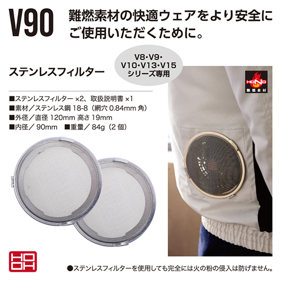 村上被服鳳皇 V90 快適ウェア用ステンレスフィルター商品画像4