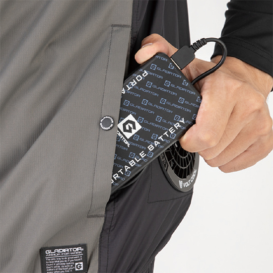 コーコス空調風神服 G4040 VOLTCOOL 日傘遮熱®半袖ブルゾン ファンバッテリーセット商品画像13