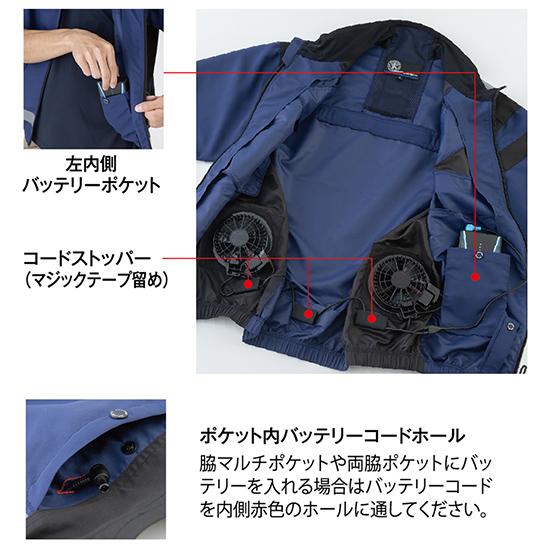 コーコス空調風神服 AE5569 エコ・ボルトクール ベスト ファンバッテリーセット商品画像14